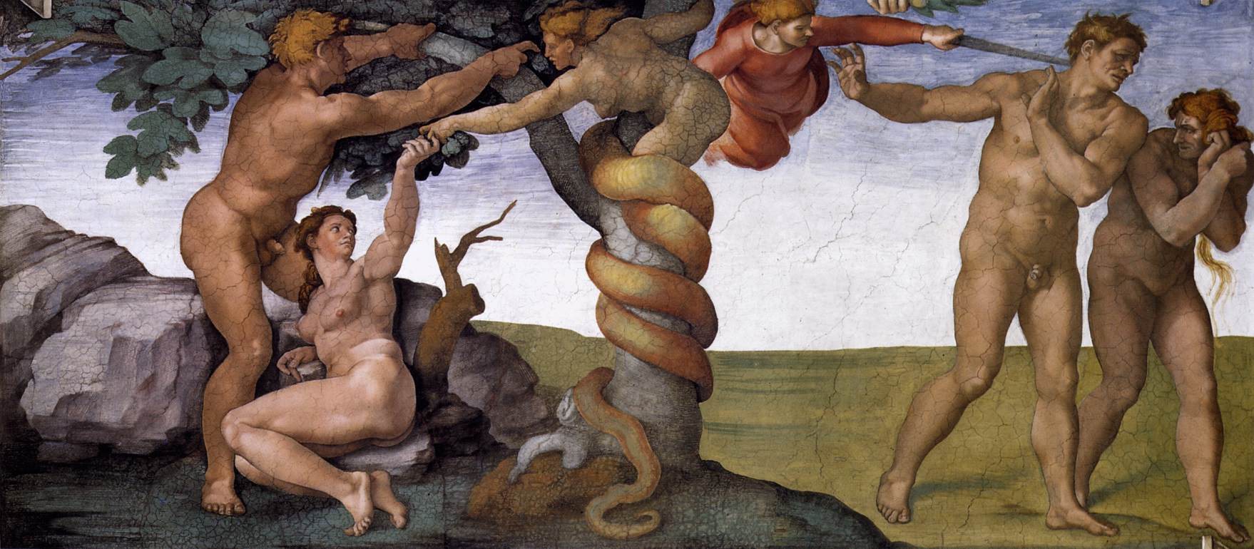 The Fall and Expulsion from the Garden of Eden, Michelangelo Buonarroti